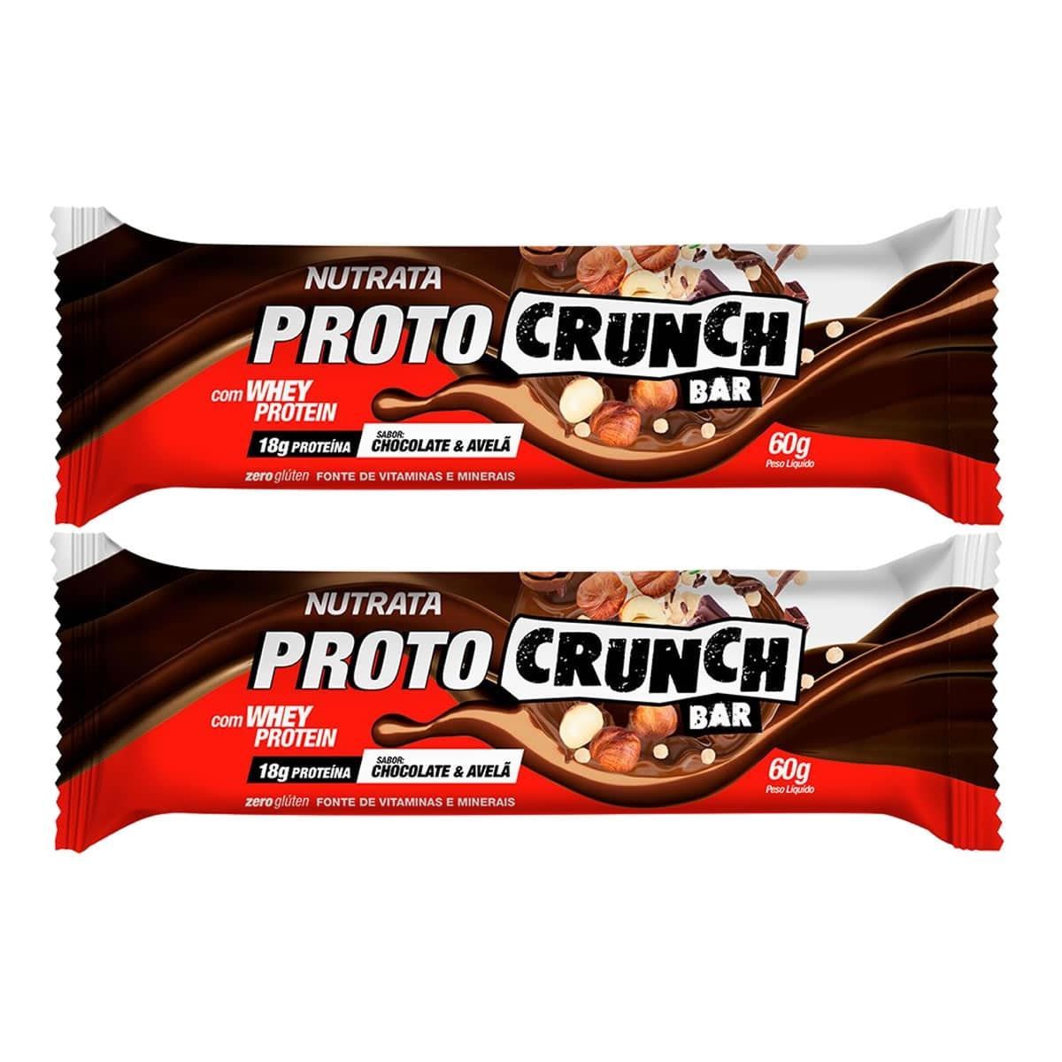Kit 2X Proto Crunch Bar - 1  Barra de 60g Chocolate e Avel� - Nutrata