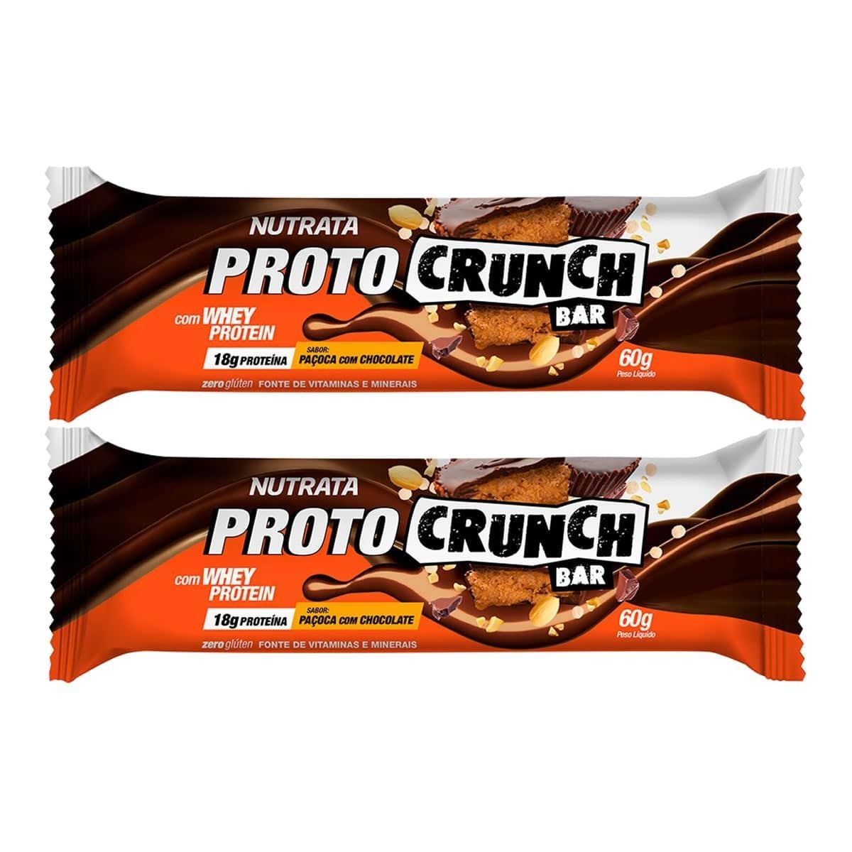 Kit 2X Proto Crunch Bar - 1  Barra de 60g Pa�oca com Chocolate - Nutrata