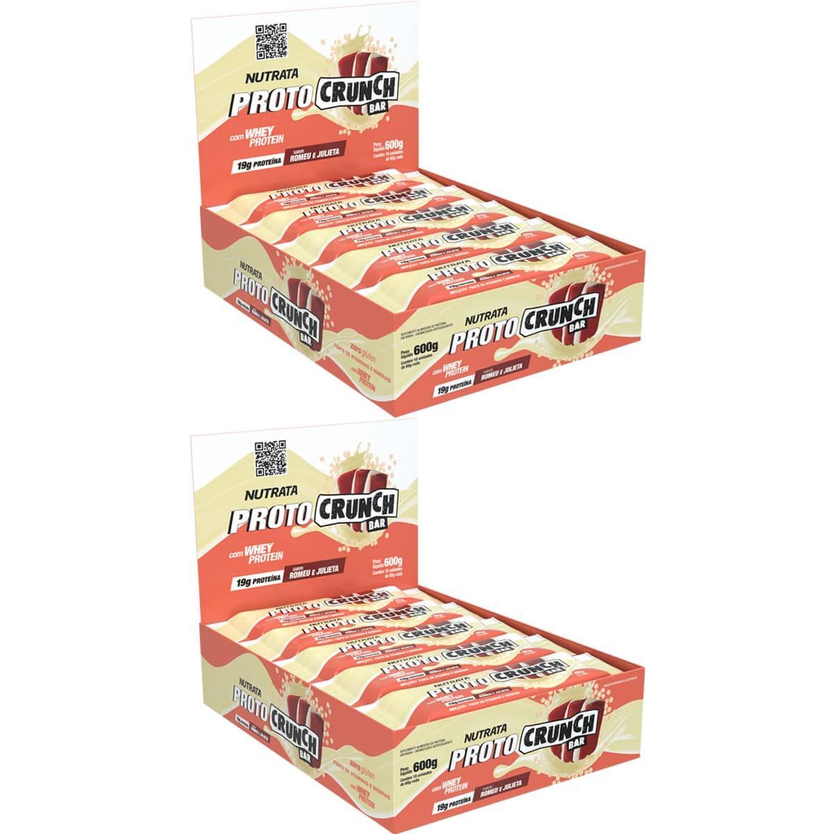 Kit 2X Proto Crunch Bar - 10 Barras de 60g Romeu e Julieta - Nutrata