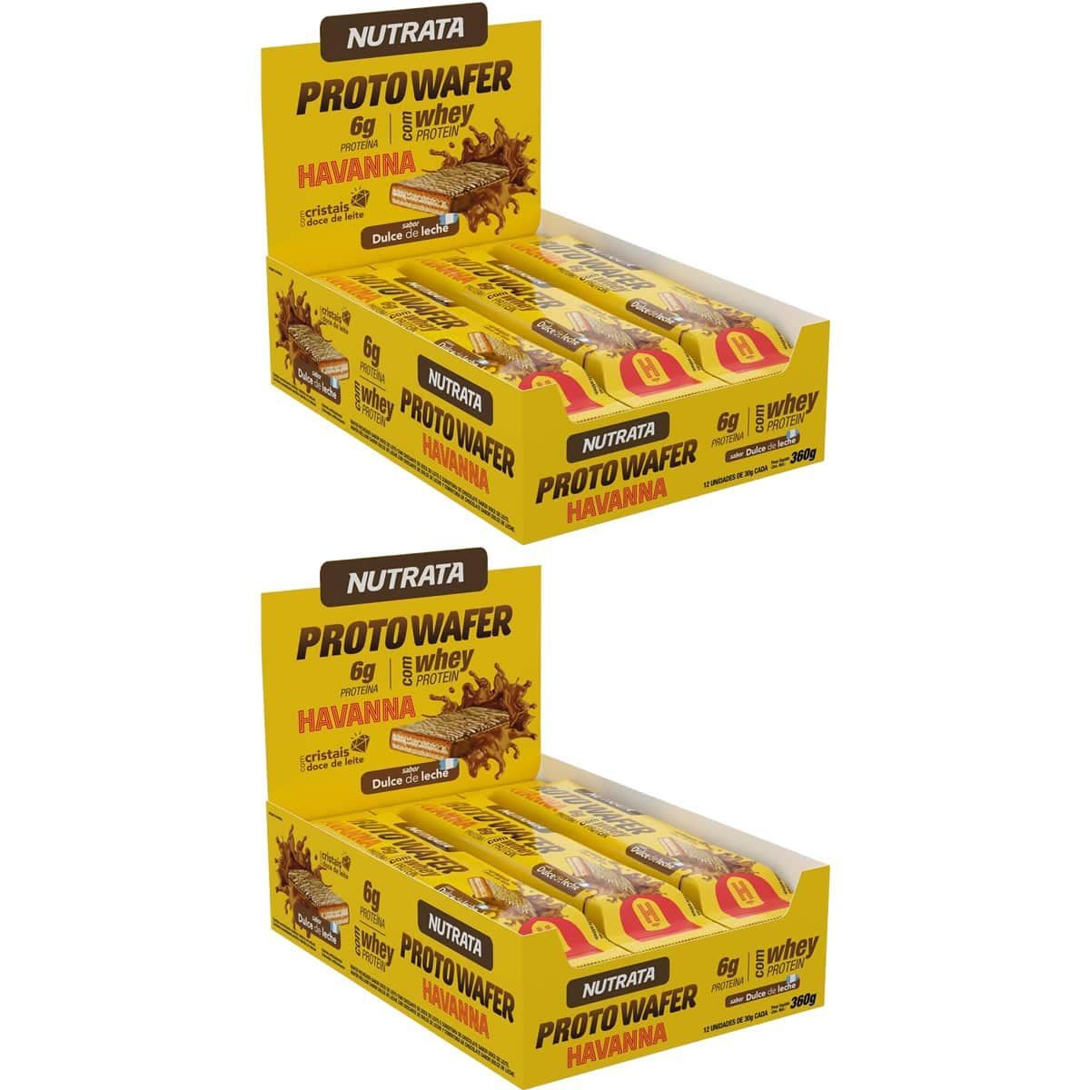 Kit 2X Proto Wafer - 12 Unidades De 30g Doce de Leite Havanna - Nutrata
