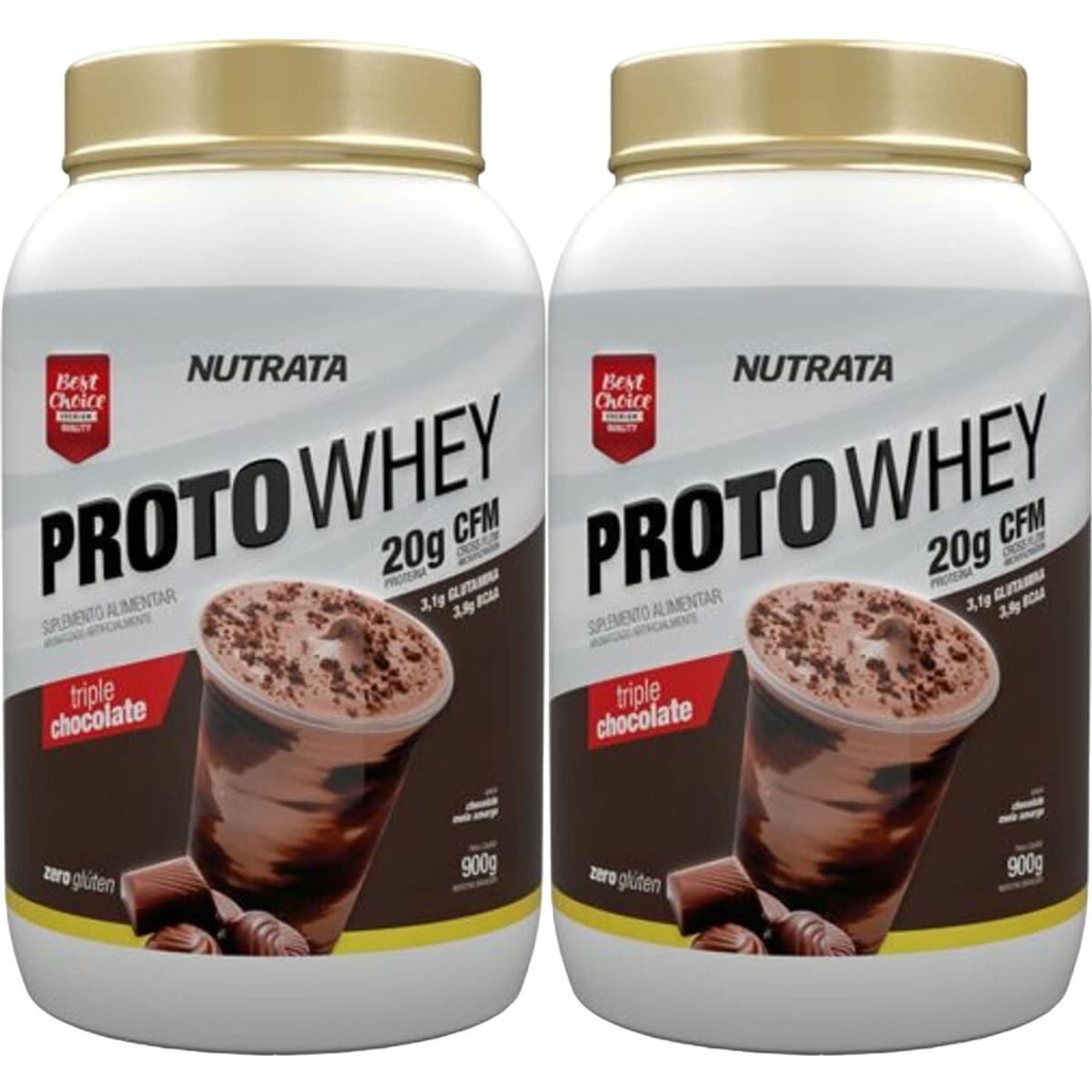Kit 2X Proto Whey - 900g Chocolate Meio Amargo - Nutrata