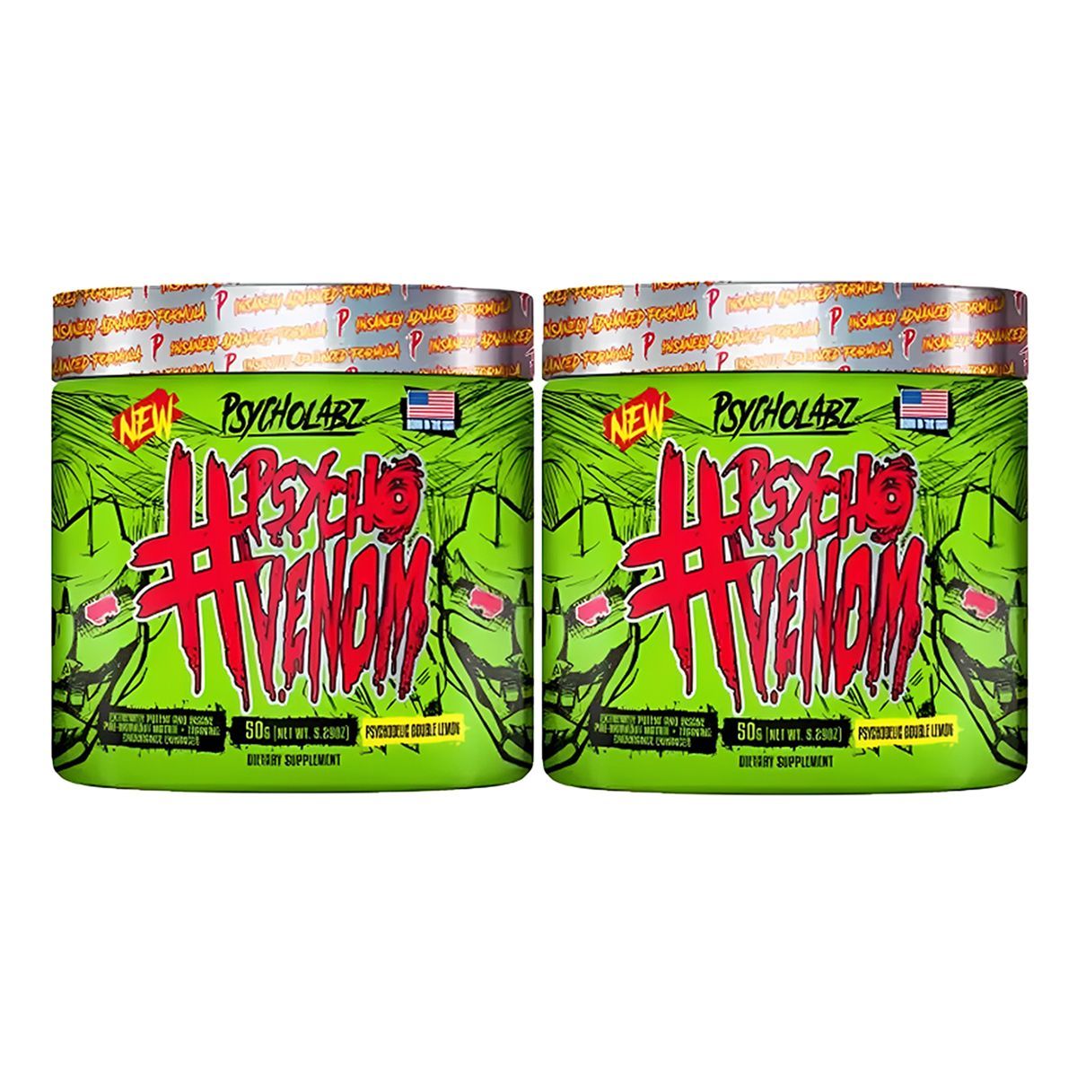 Kit 2X Psycho Venom - 50g Psychodelic Double Lemon - Arnold Nutrition