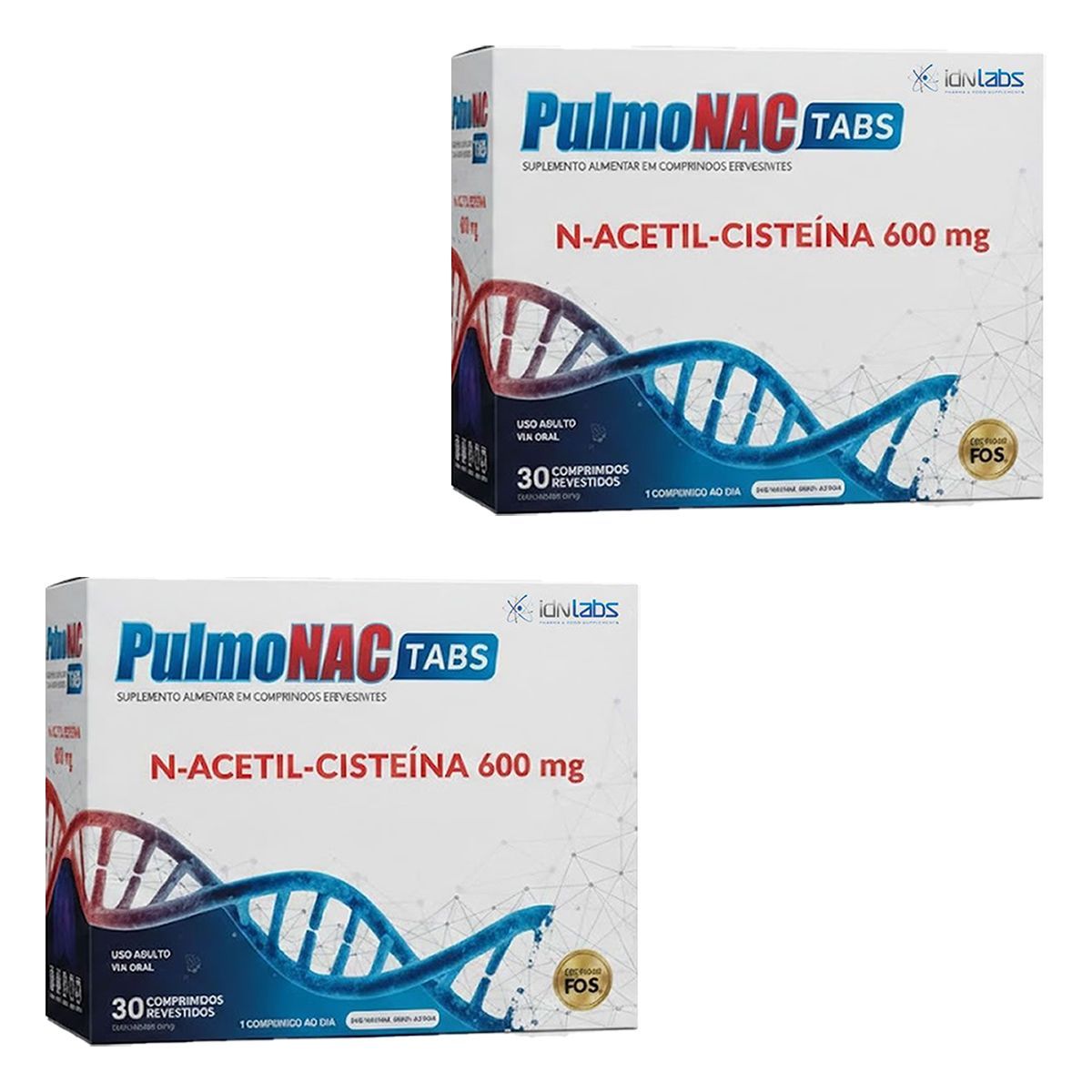 Kit 2X Pulmonac Tabs N-Acetil-Cisteina 600mg - 30 Comprimidos - IDN Labz