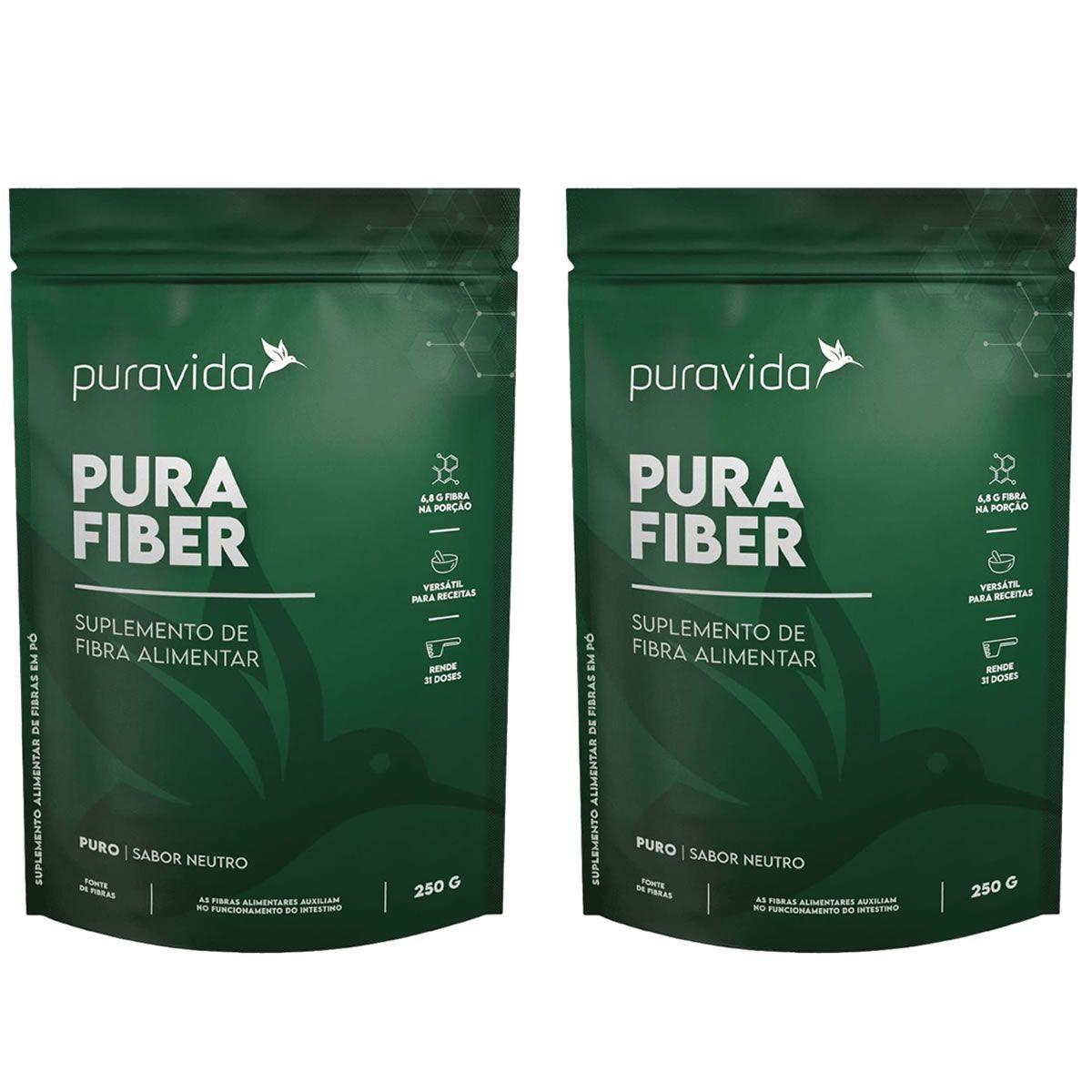 Kit 2X Pura Fiber - 250g Refil Neutro - Puravida