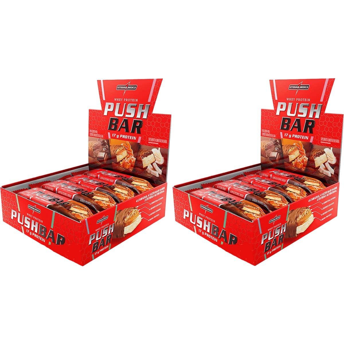 Kit 2X Push Bar Protein - 8 Unidades 60g Peanut Caramel - IntegralM�dica