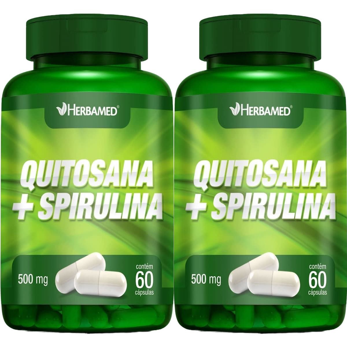 Kit 2X Quitosana + Spirulina - 60 C�psulas - Herbamed