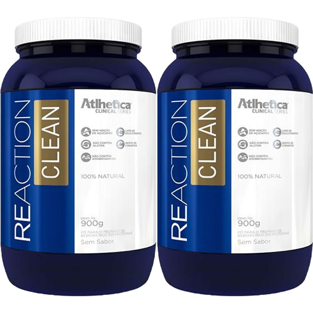 Kit 2X Reaction Clean - 900g Sem sabor - Atlhetica Nutrition