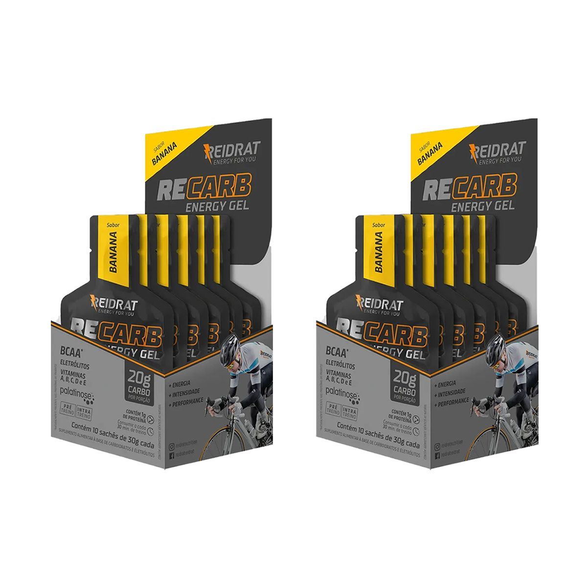 Kit 2X Recarb Energy Gel - 10 Sach�s de 30g Banana - Reidrat