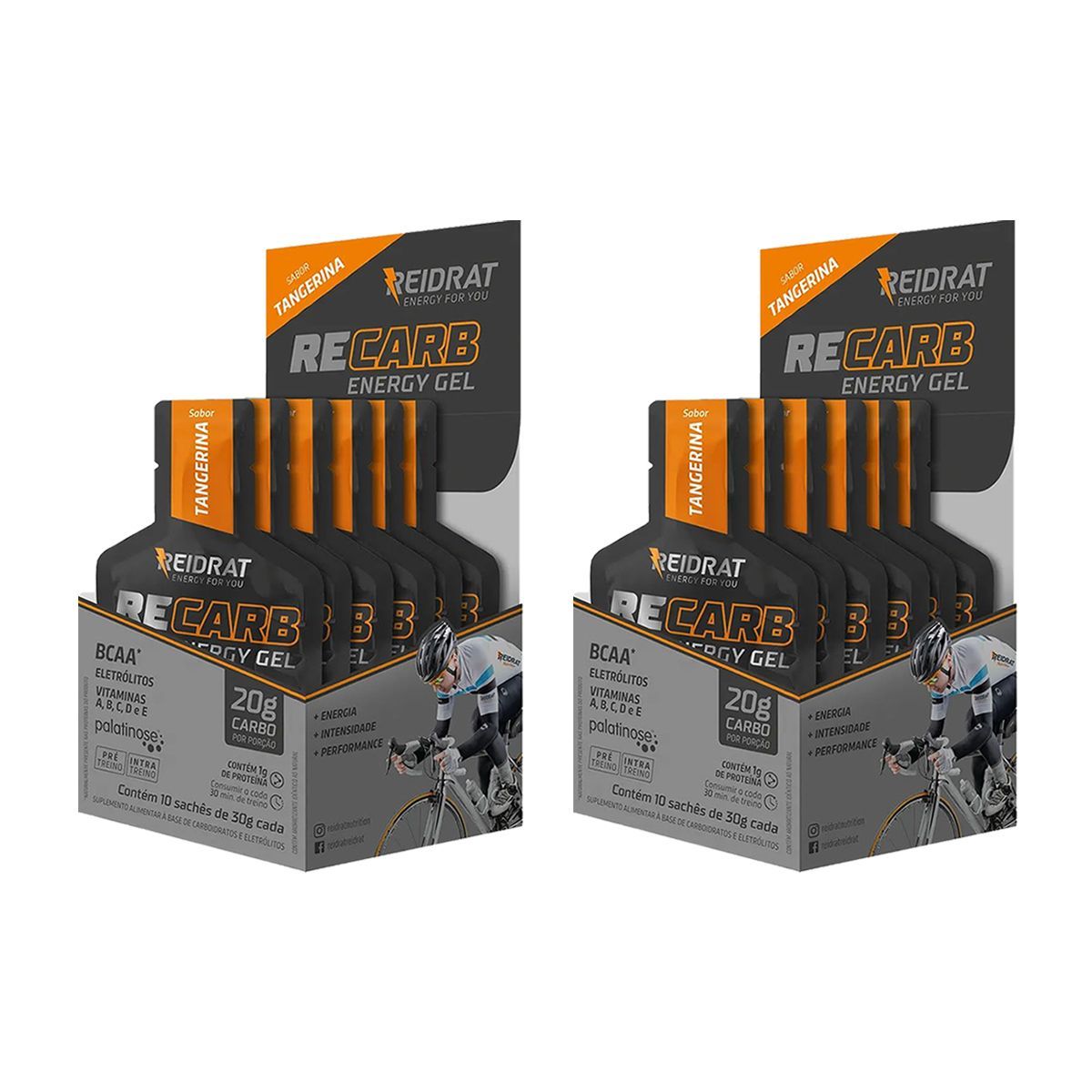 Kit 2X Recarb Energy Gel - 10 Sach�s de 30g Tangerina - Reidrat