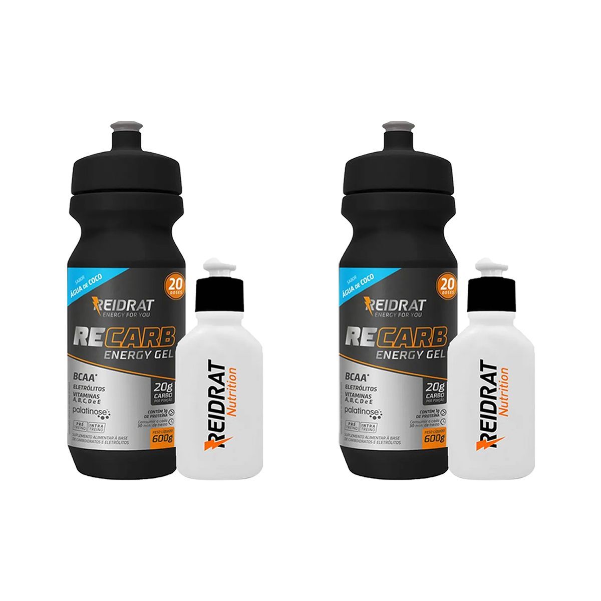 Kit 2X Recarb Energy Gel Squeeze + Mini Squeeze 100 ml - 600g �gua de Coco - Reidrat