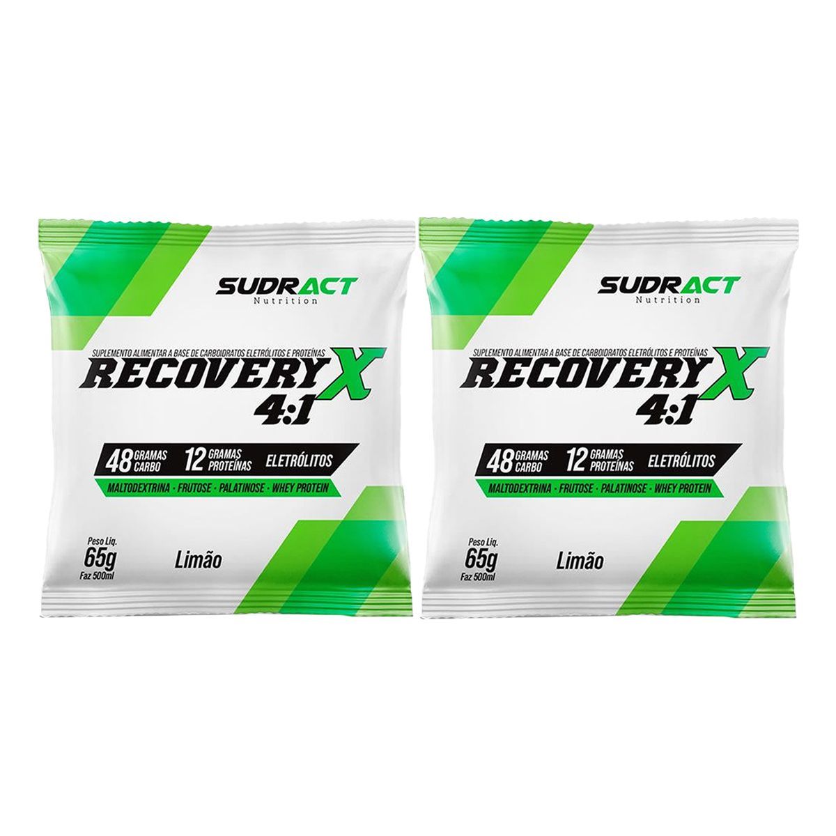 Kit 2X Recovery X 4:1 - 1 Sach� de 65g Lim�o - Sudract Nutrition