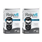 Kit 2X Rejuvit Homem Cabelo & Barba - 60 C�psulas - Herbamed