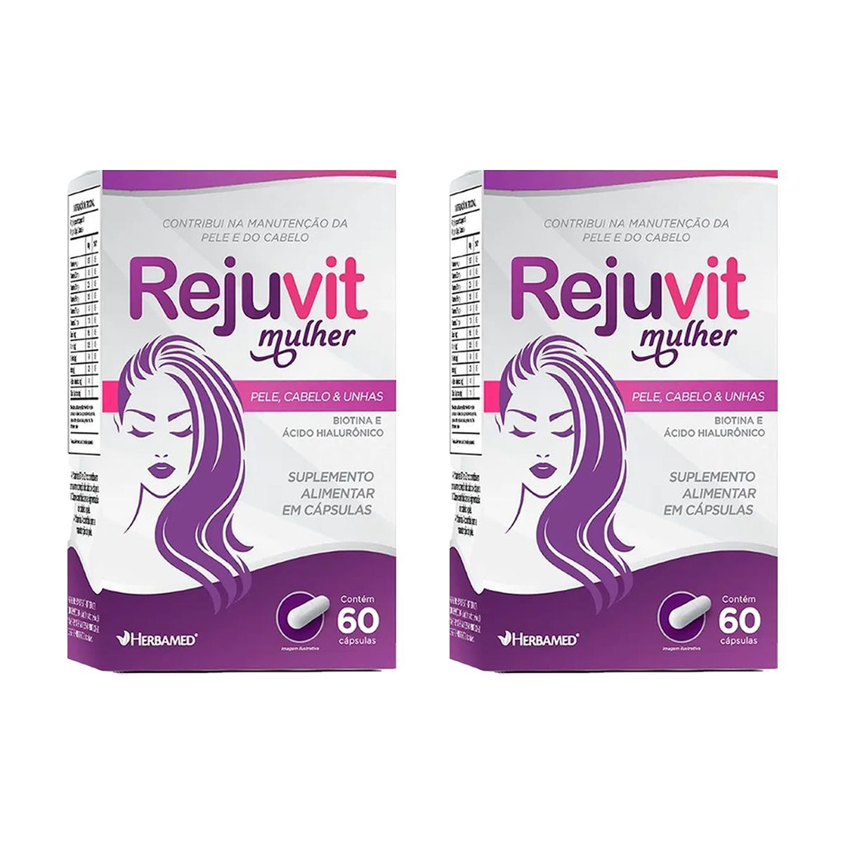 Kit 2X Rejuvit Mulher Pele, Cabelos e Unhas - 60 C�psulas - Herbamed