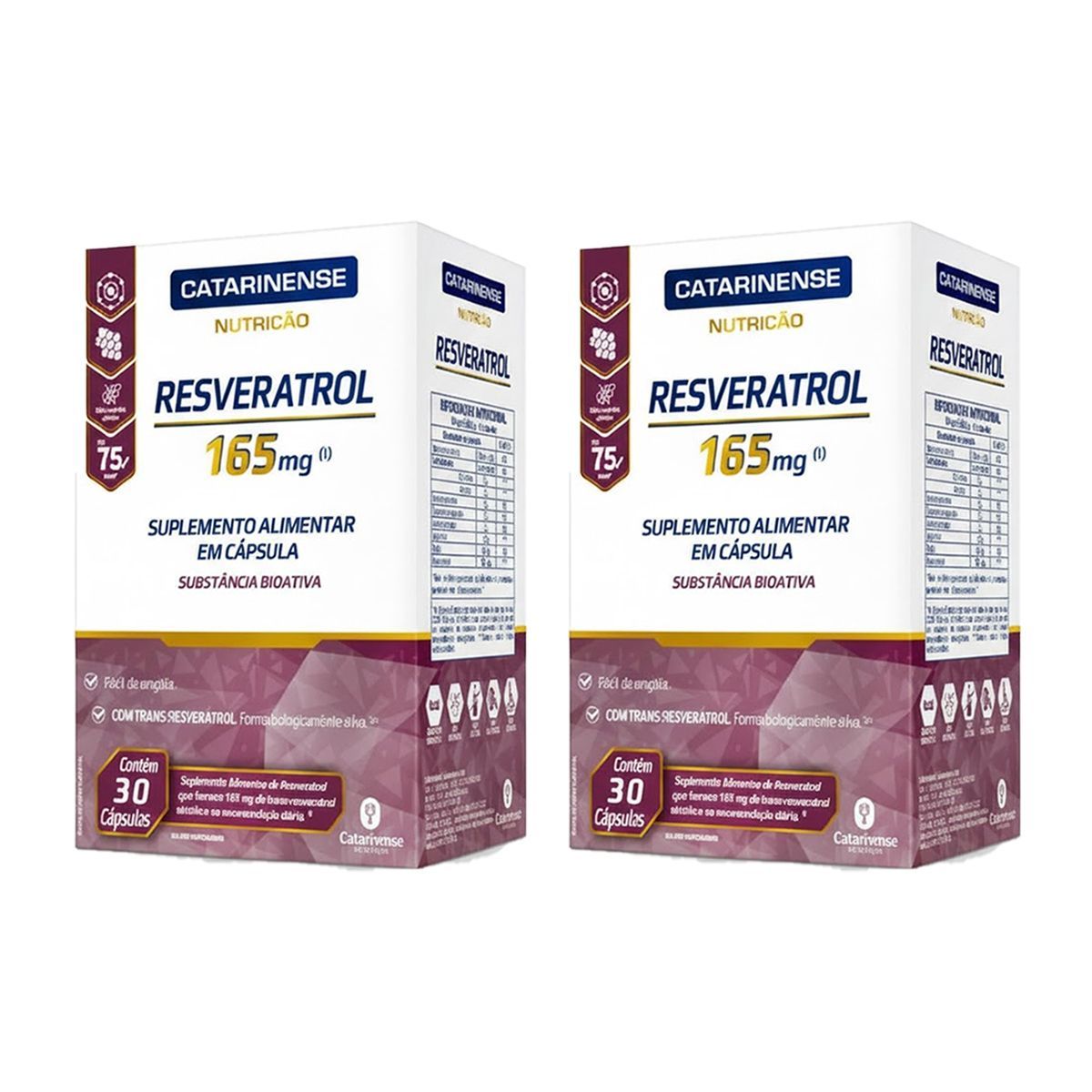 Kit 2X Resveratrol - 30 C�psulas - Catarinense Nutri��o