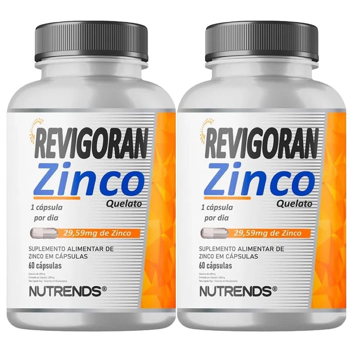 Kit 2X Revigoran Zinco Quelato 400mg - 60 C�spulas - Nutrends