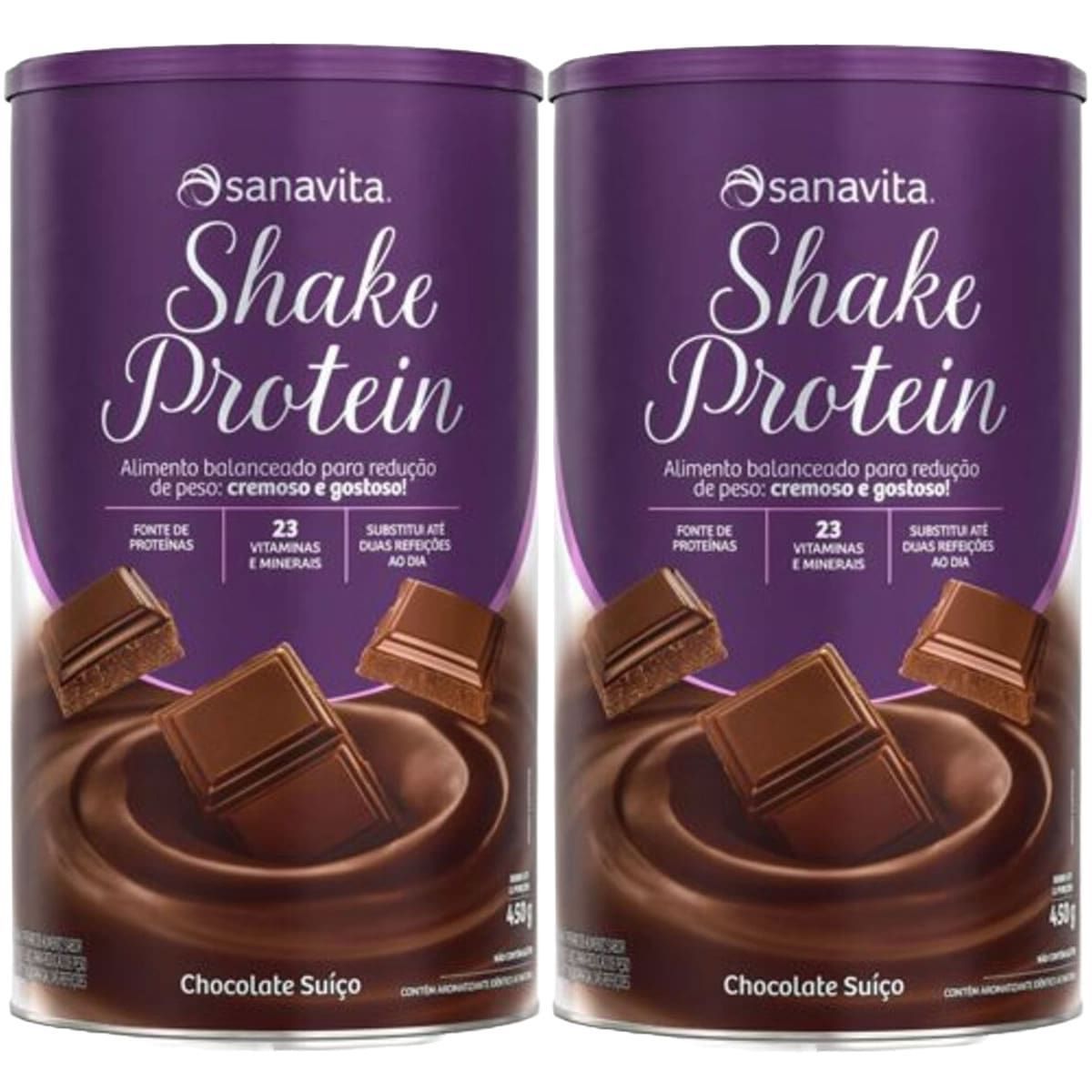 Kit 2X Shake Protein - 450g Chocolate Su��o - Sanavita