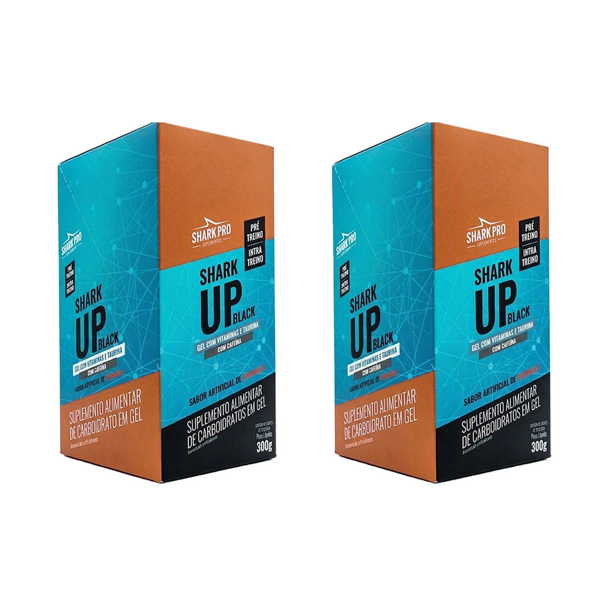 Kit 2X Shark Up Black Gel - 10 Sach�s 30g Caramelo - Shark Pro