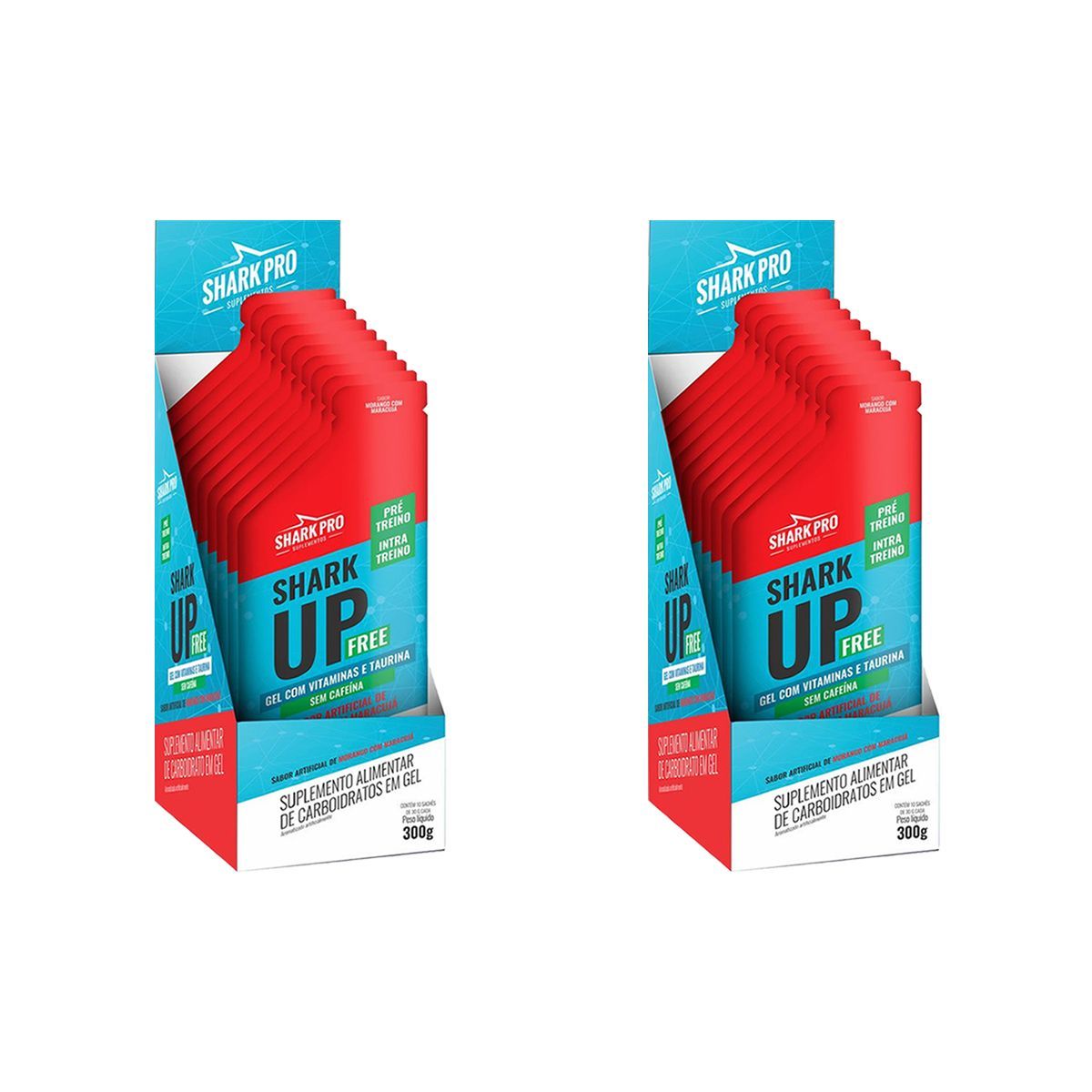 Kit 2X Shark-up Free - 10 Sach�s 30g Morango com Maracuj� - Shark Pro