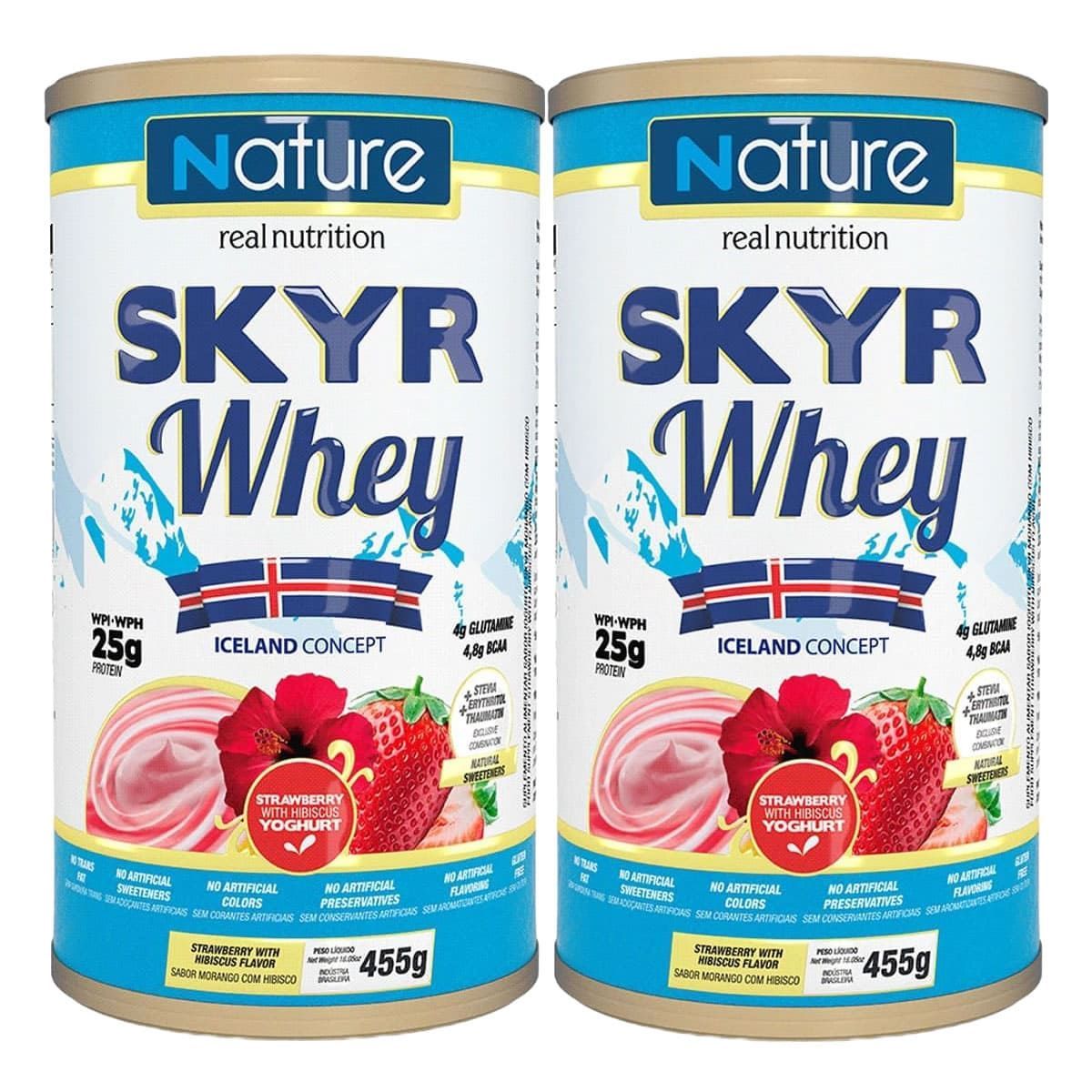 Kit 2X Skyr Whey - 455g Morango com Hibisco - Nature