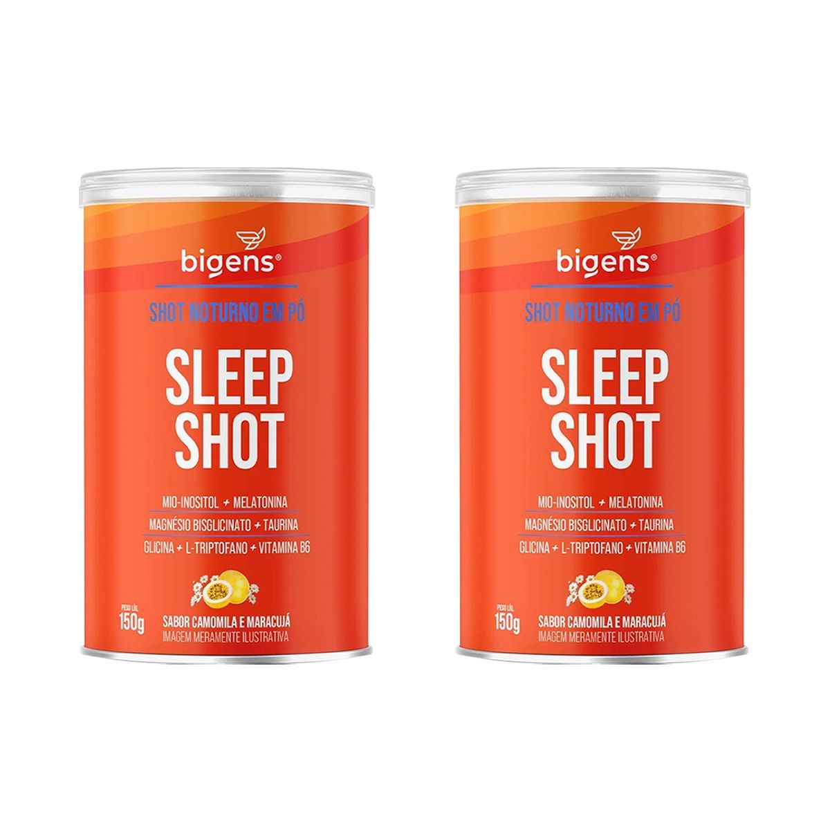 Kit 2X Sleep Shot Melatonina - 150g Camomila e Maracuj� - Bigens