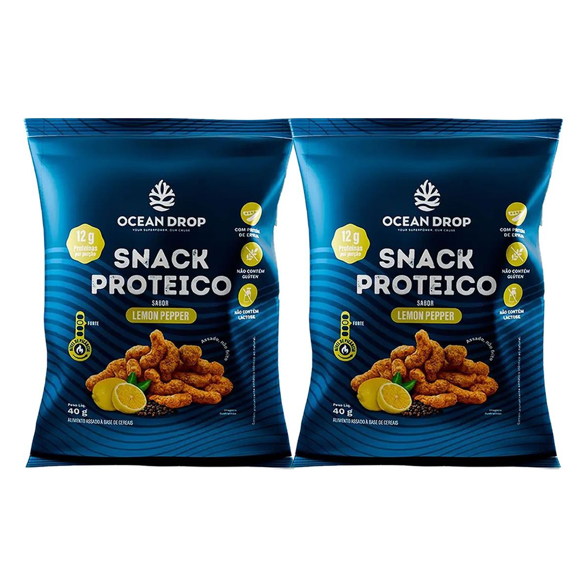 Kit 2X Snack Proteico - 40g Lemon Pepper - Ocean Drop