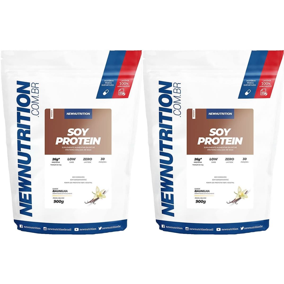 Kit 2X Soy Protein - 900g Baunilha - NewNutrition
