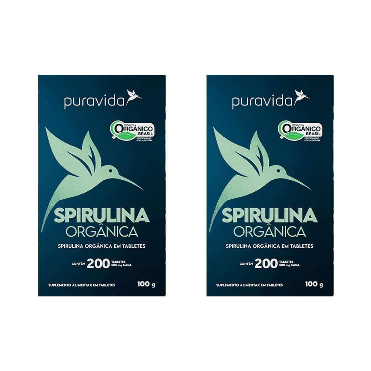 Kit 2X Spirulina Org�nica - 200 Tabletes - Puravida