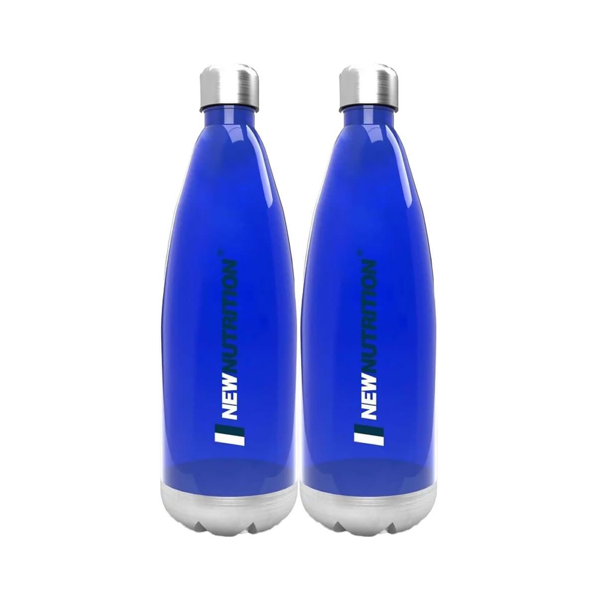 Kit 2X Squezze Pl�stica com Inox - 700ml  Azul - NewNutrition