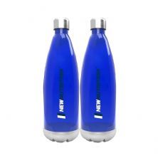 Kit 2X Squezze Pl�stica com Inox - 700ml  Azul - NewNutrition