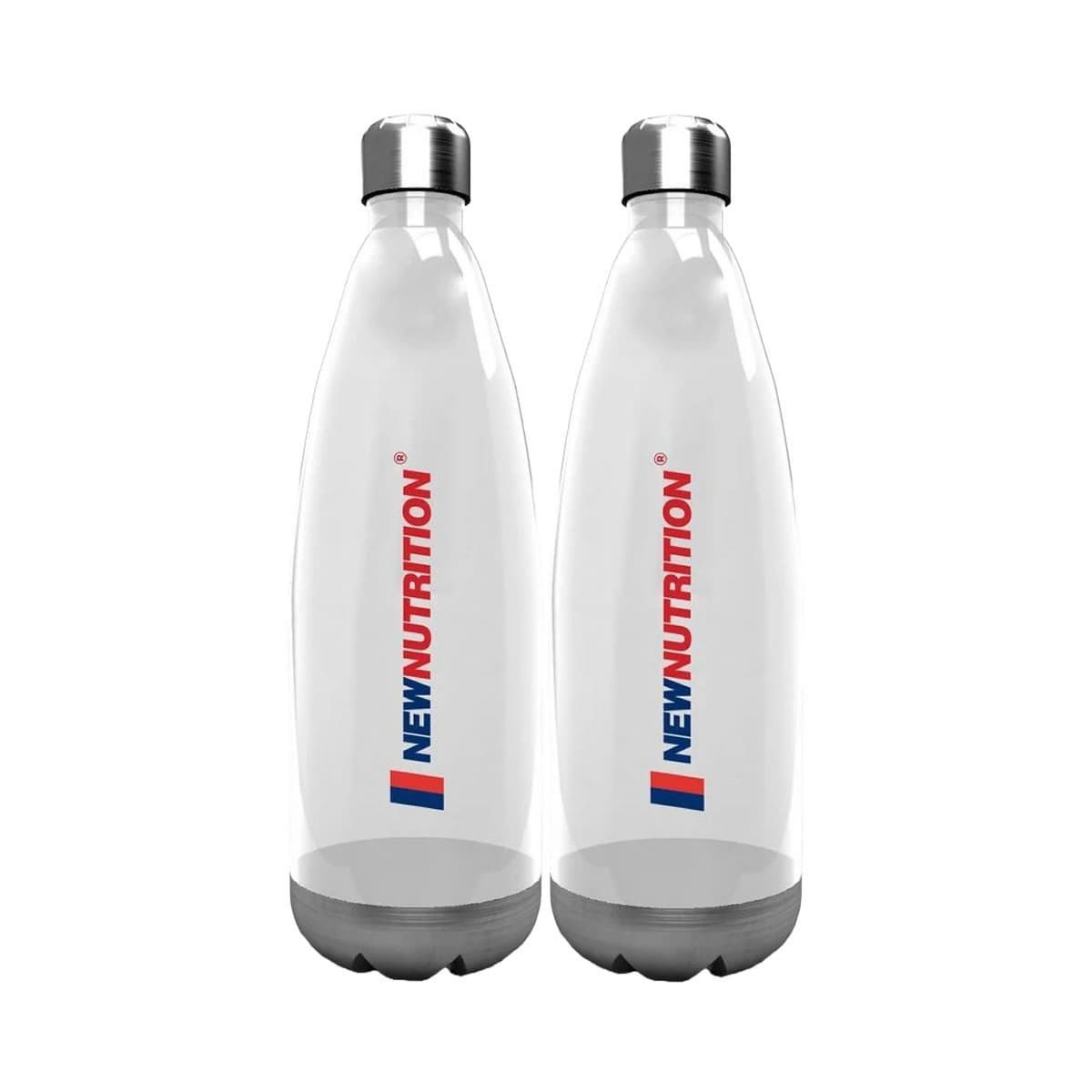 Kit 2X Squezze Pl�stica com Inox - 700ml Transparente - NewNutrition