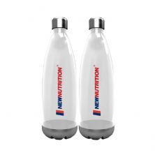 Kit 2X Squezze Pl�stica com Inox - 700ml Transparente - NewNutrition