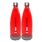 Kit 2X Squezze Pl�stica com Inox  - 700ml Vermelha - NewNutrition