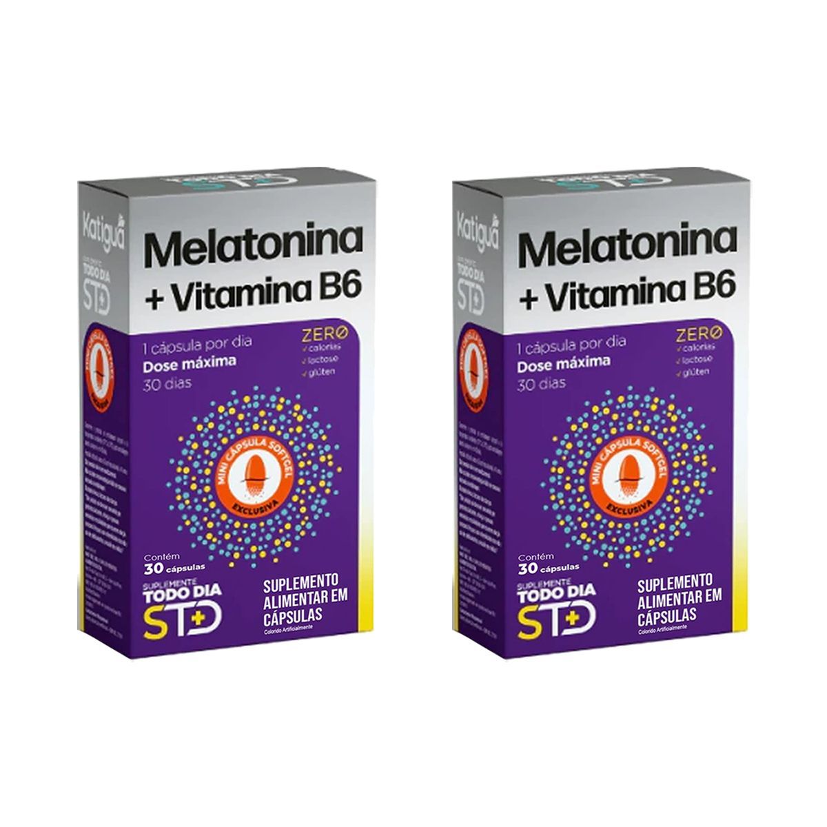 Kit 2X STD Melatonina 210mcg - 30 C�psulas - Katigu�