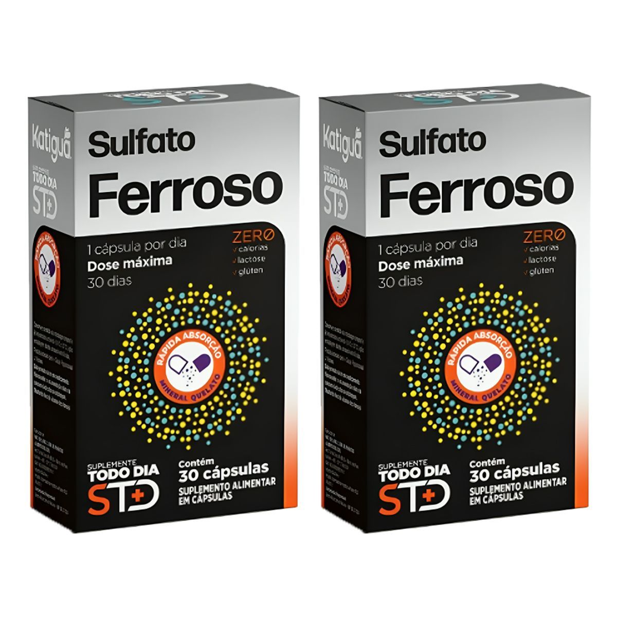 Kit 2X STD Sulfato Ferroso - 30 C�psulas - Katigu�