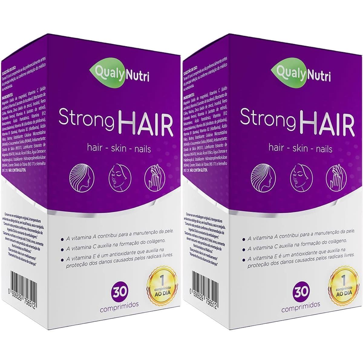 Kit 2X Strong Hair - 30 Comprimidos - QualyNutri