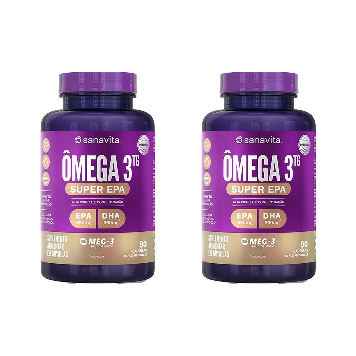 Kit 2X Super EPA �mega 3TG - 90 C�psulas - Sanavita