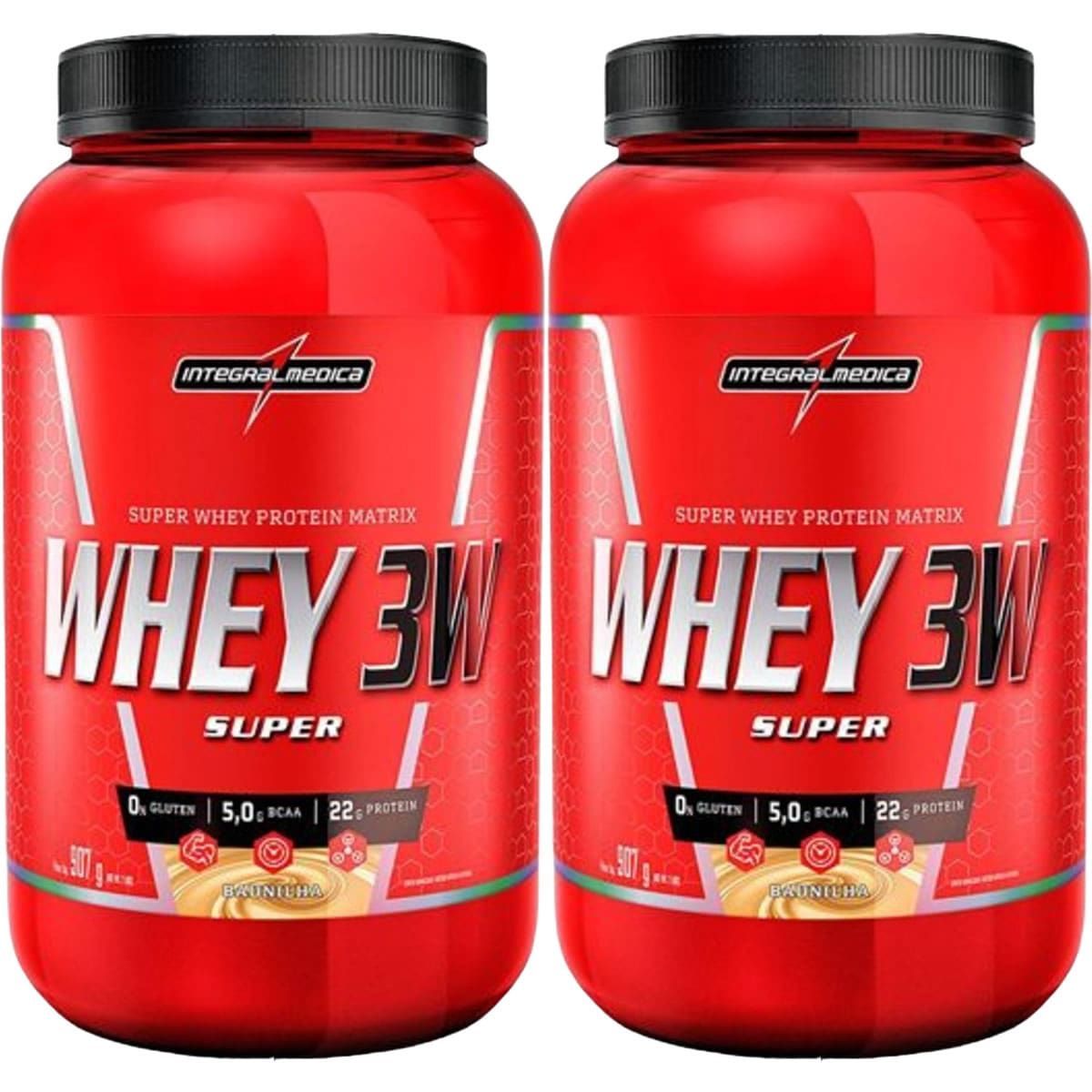 Kit 2X Super Whey 3W - 907g Baunilha - IntegralM�dica