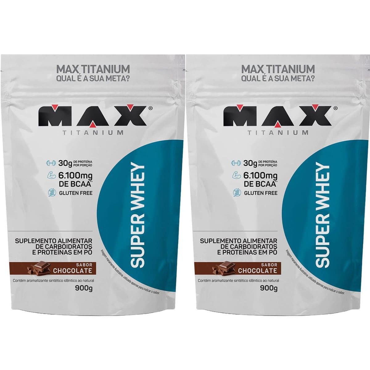 Kit 2X Super Whey - 900g Chocolate Refil - Max Titanium