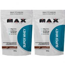 Kit 2X Super Whey - 900g Chocolate Refil - Max Titanium