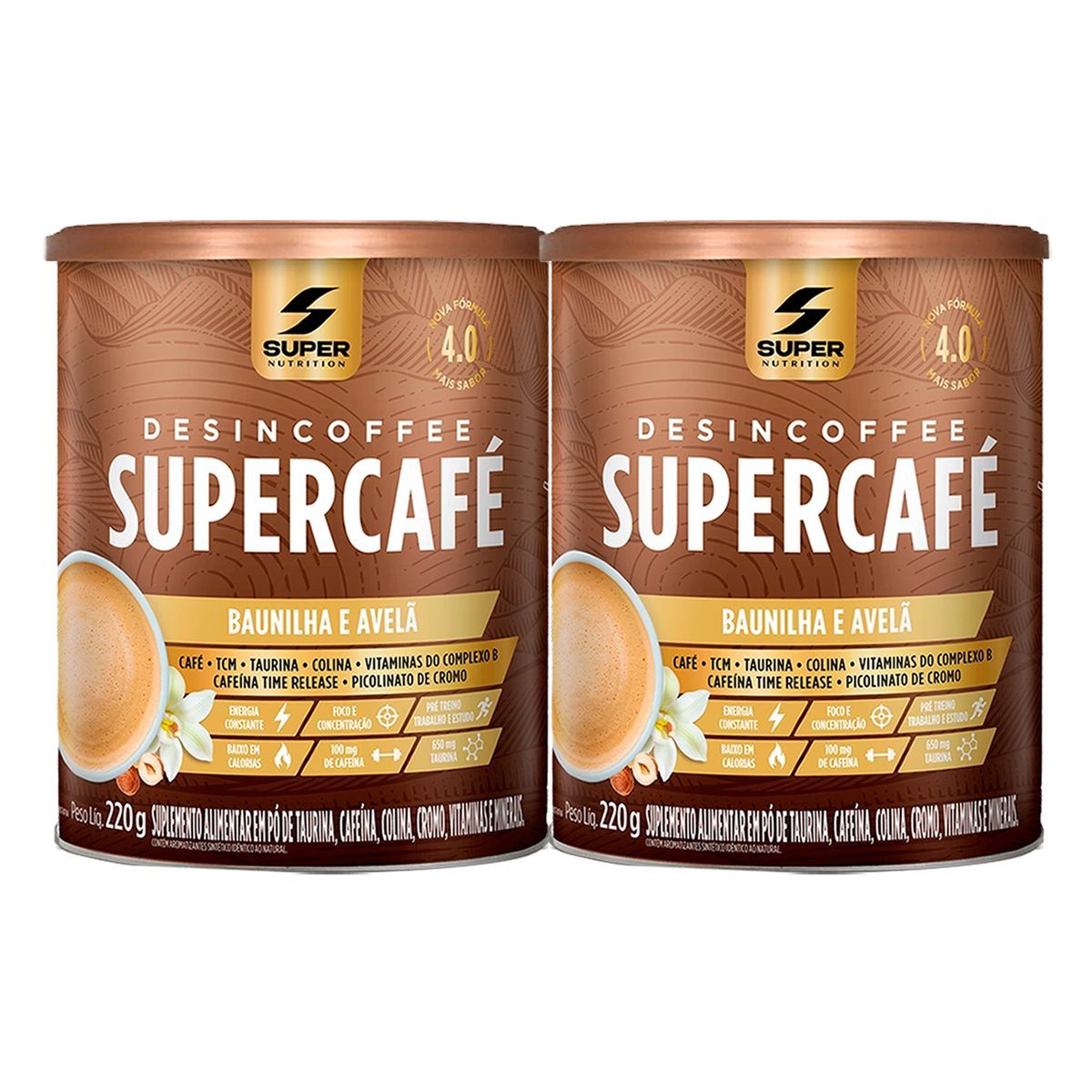 Kit 2X Supercaf� - 220g Baunilha com Avel� - Desinch�