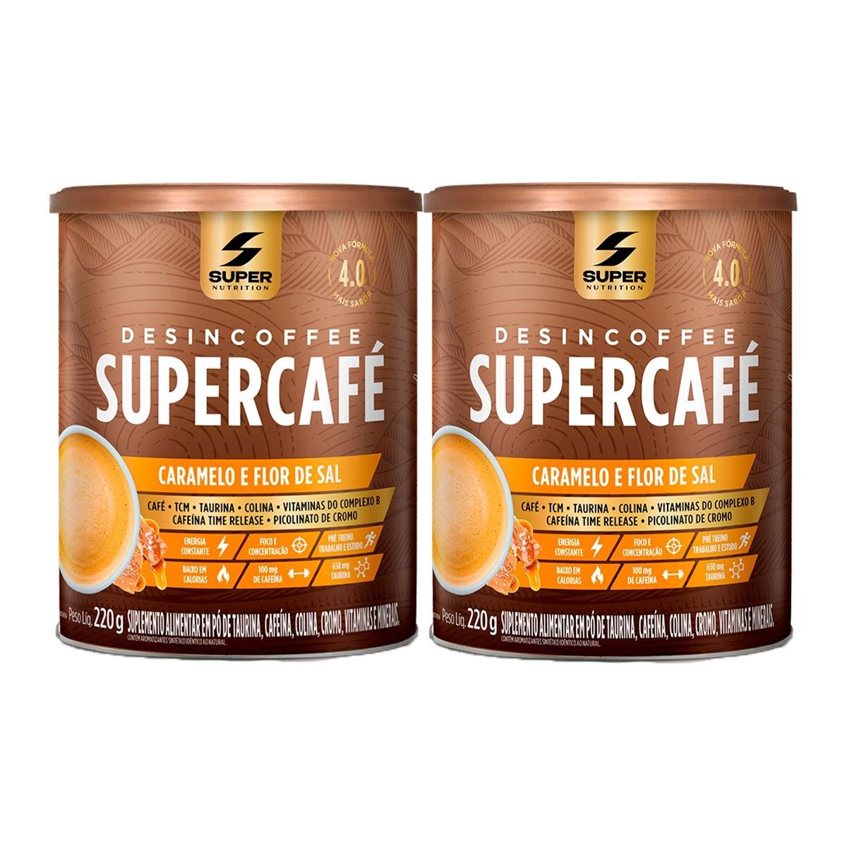 Kit 2X Supercaf� - 220g Caramelo e Flor de Sal - Desinch�