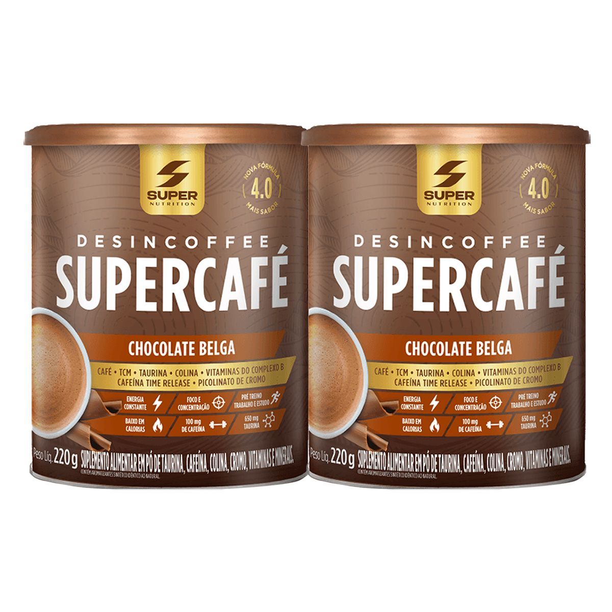 Kit 2X Supercaf� - 220g Chocolate Belga - Desinch�