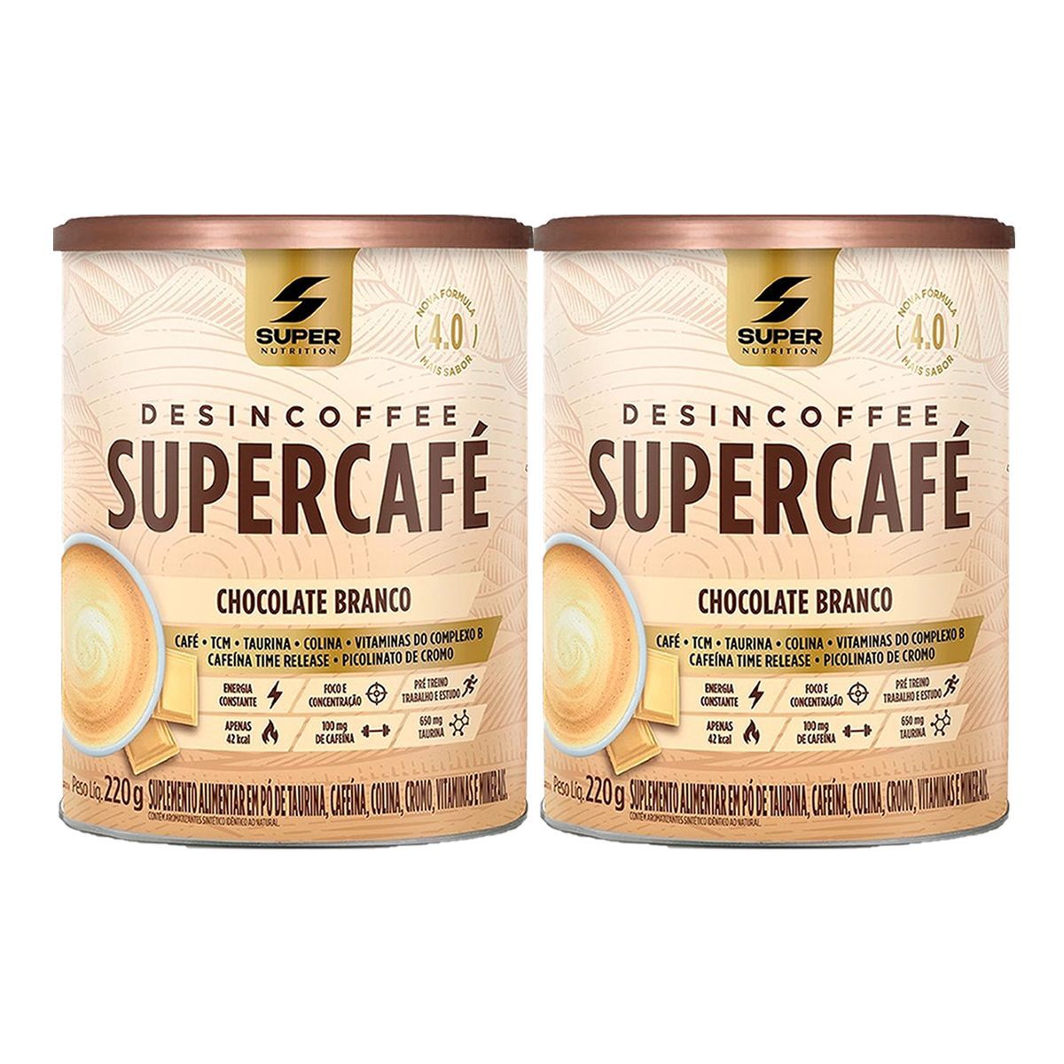 Kit 2X Supercaf� - 220g Chocolate Branco - Desinch�