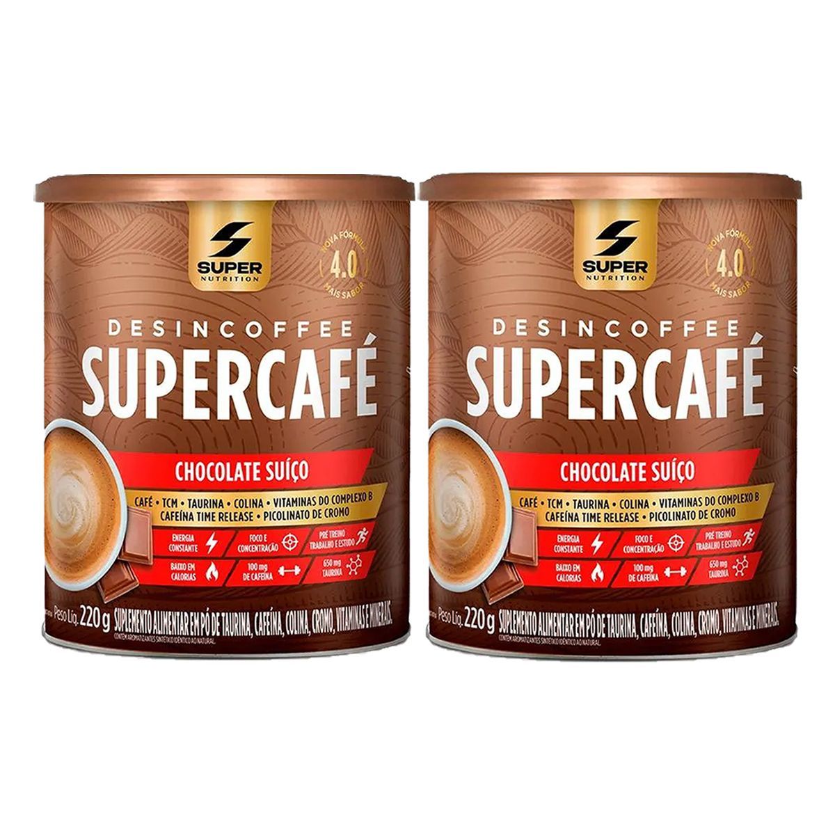 Kit 2X Supercaf� - 220g Chocolate Sui�o - Desinch�