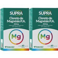 Kit 2X Supra Cloreto de Magn�sio P.A. - 60 C�psulas - Herbamed