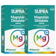 Kit 2X Supra Magn�sio Dimalato - 60 C�psulas - Herbamed