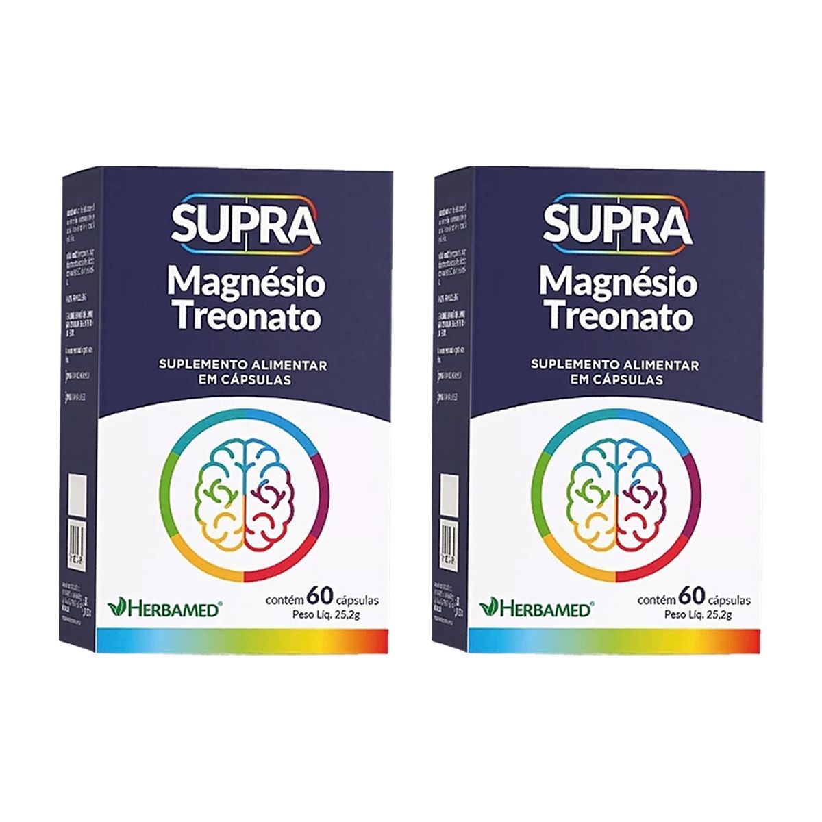 Kit 2X Supra Magn�sio Treonato - 60 C�psulas - Herbamed