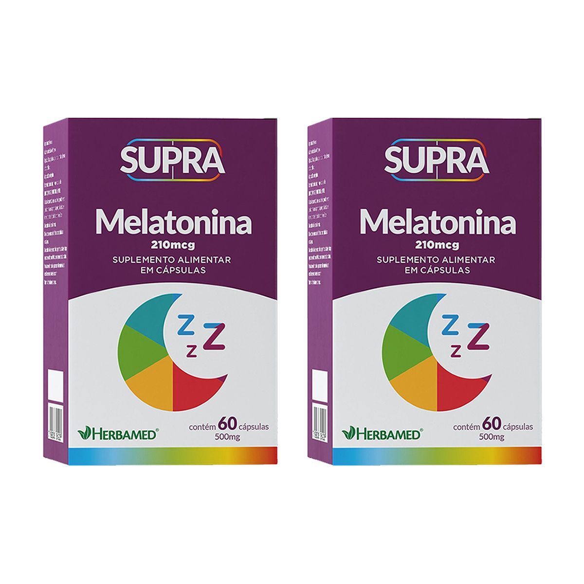 Kit 2X Supra Melatonina - 210mcg 60 C�psulas - Herbamed
