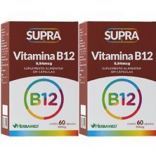 Kit 2X Supra Vitamina B12 - 500mg 60 C�psulas - Herbamed