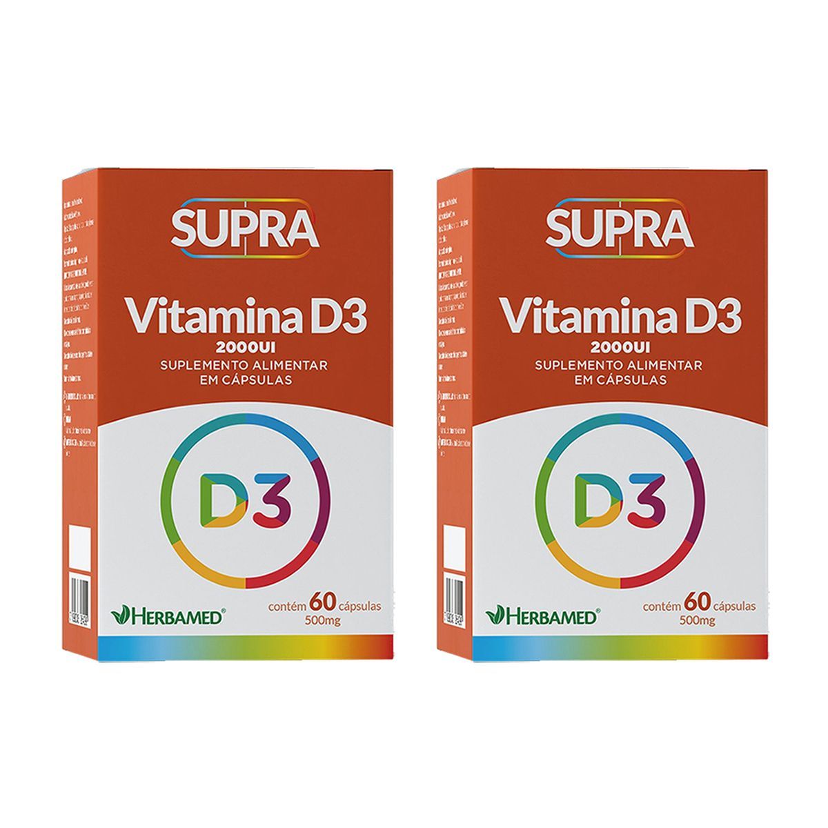 Kit 2X Supra Vitamina D3 - 2000ui 60 C�psulas - Herbamed